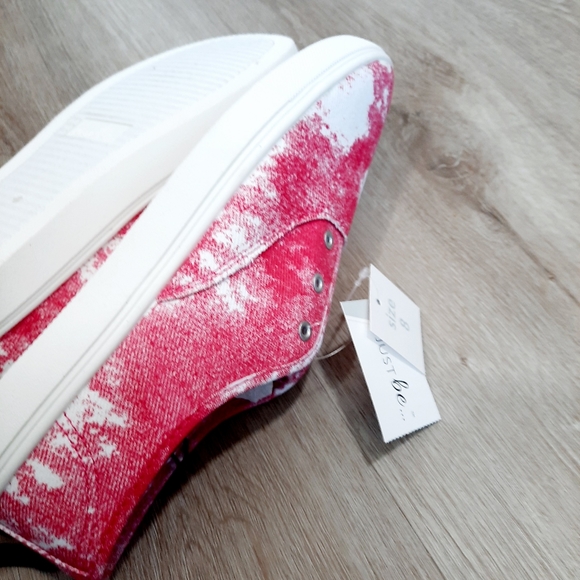 Women's Sneakers Tie Dye Pull-on Hot Pink #8 NWT - Picture 7 of 13